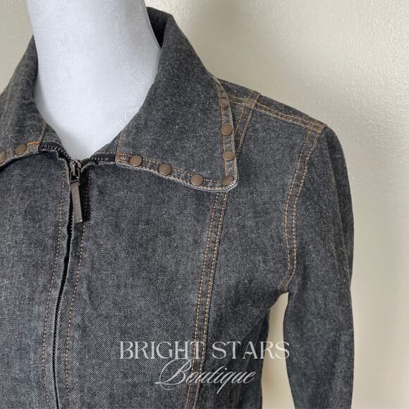 Rare Vintage Dark Denim Studded Jacket ASO Willow Rosenberg BtVS Y2K - Picture 9 of 11